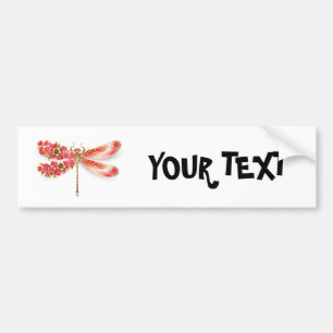 Flower dragonfly with jewellery sakura bumper sticker