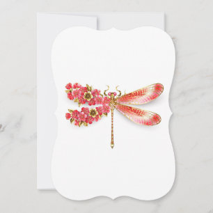 Flower dragonfly with jewellery sakura card