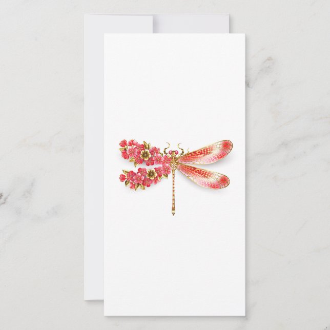 Flower dragonfly with jewellery sakura card (Front)