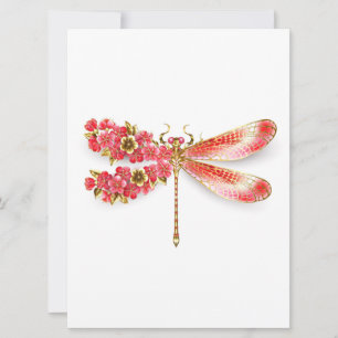 Flower dragonfly with jewellery sakura card