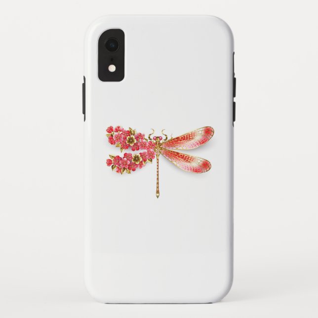 Flower dragonfly with jewellery sakura Case-Mate iPhone case (Back)