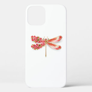 Flower dragonfly with jewellery sakura iPhone 12 pro case