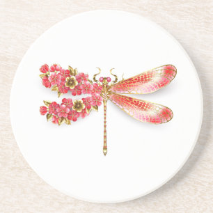 Flower dragonfly with jewellery sakura coaster