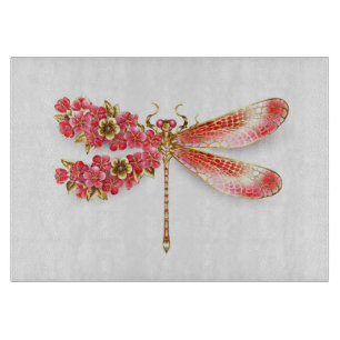 Flower dragonfly with jewellery sakura cutting board