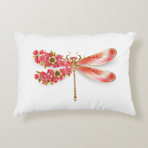 Flower dragonfly with jewellery sakura decorative cushion