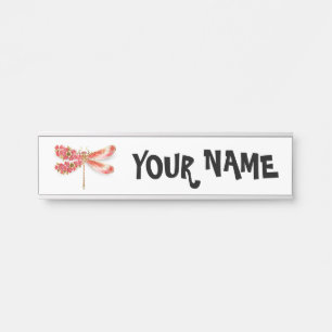 Flower dragonfly with jewellery sakura door sign