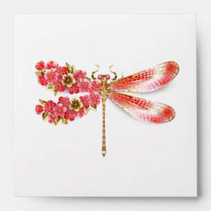 Flower dragonfly with jewellery sakura envelope
