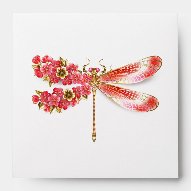 Flower dragonfly with jewellery sakura envelope (Front)
