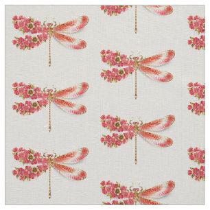 Flower dragonfly with jewellery sakura fabric