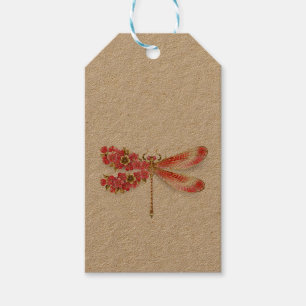 Flower dragonfly with jewellery sakura gift tags
