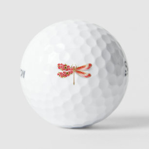 Flower dragonfly with jewellery sakura golf balls