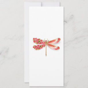 Flower dragonfly with jewellery sakura holiday card