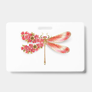 Flower dragonfly with jewellery sakura ID badge