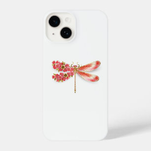 Flower dragonfly with jewellery sakura iPhone 14 case