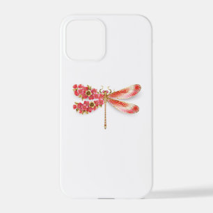Flower dragonfly with jewellery sakura iPhone 12 pro case