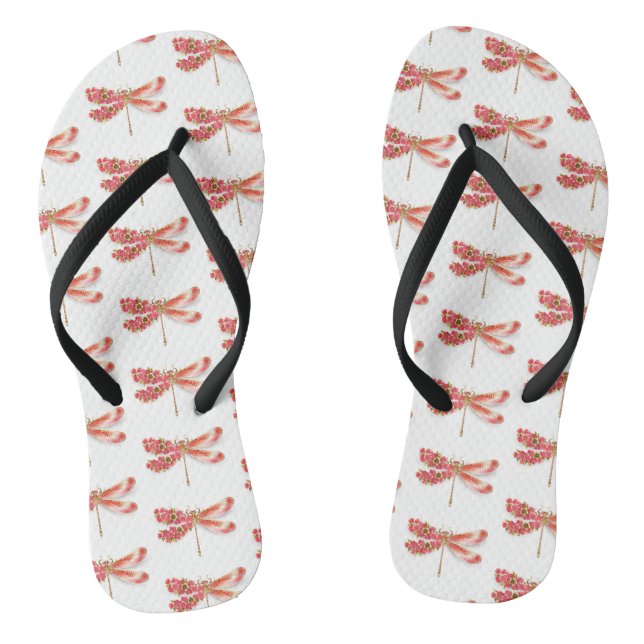 Flower dragonfly with jewellery sakura jandals (Footbed)