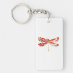 Flower dragonfly with jewellery sakura key ring