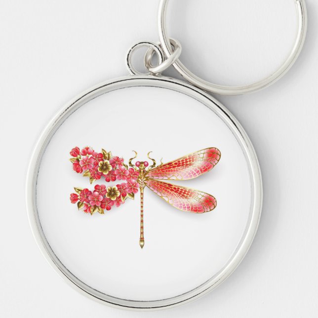Flower dragonfly with jewellery sakura key ring (Front)