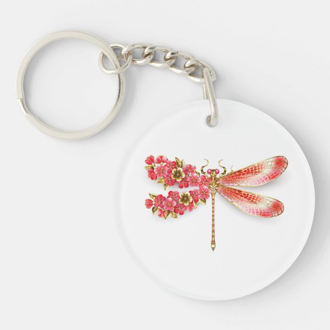 Flower dragonfly with jewellery sakura key ring (Front)
