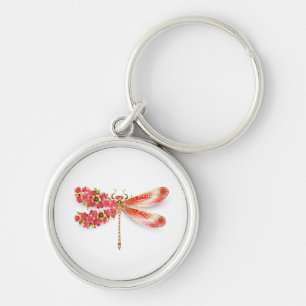 Flower dragonfly with jewellery sakura key ring