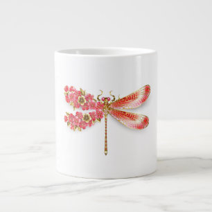 Flower dragonfly with jewellery sakura large coffee mug