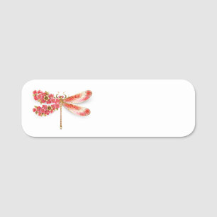 Flower dragonfly with jewellery sakura name tag