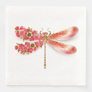 Flower dragonfly with jewellery sakura napkin