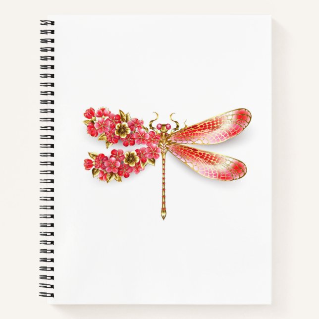 Flower dragonfly with jewellery sakura notebook (Front)