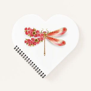 Flower dragonfly with jewellery sakura notebook