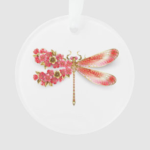 Flower dragonfly with jewellery sakura ornament