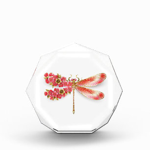 Flower dragonfly with jewellery sakura photo block