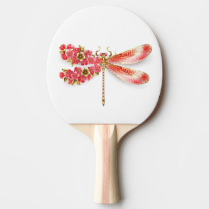Flower dragonfly with jewellery sakura ping pong paddle