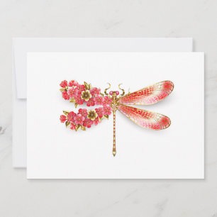 Flower dragonfly with jewellery sakura save the date