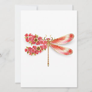 Flower dragonfly with jewellery sakura save the date