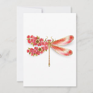 Flower dragonfly with jewellery sakura save the date