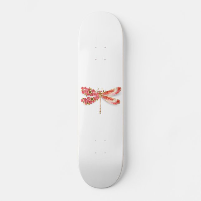 Flower dragonfly with jewellery sakura skateboard (Front)