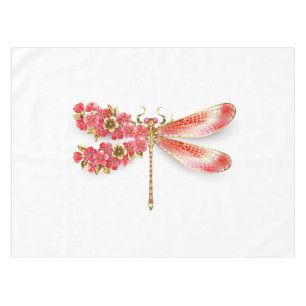 Flower dragonfly with jewellery sakura tablecloth