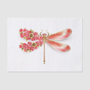 Flower dragonfly with jewellery sakura tissue paper