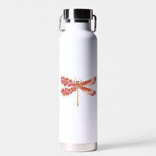 Flower dragonfly with jewellery sakura water bottle