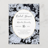 Flower drawing, black and white flowers