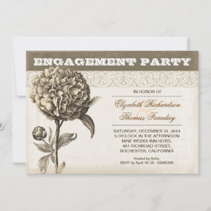 flower drawing engagement party invite