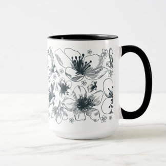 Flower Drawing on ringer mug