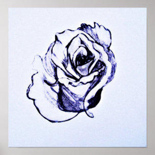 Flower drawing poster