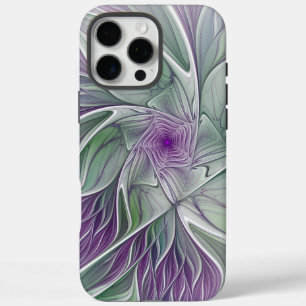 Flower Dream, Abstract Purple Green Fractal Art iPhone 16 Pro Max Case