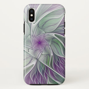 Flower Dream, Abstract Purple Green Fractal Art Case-Mate iPhone Case