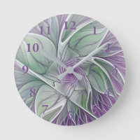 Flower Dream, Abstract Purple Green Fractal Art