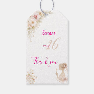 Flower Dreamy Soft Sweet 16 Birthday Gift Tag