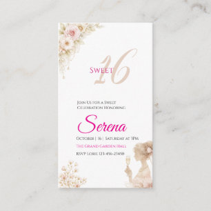 Flower Dreamy Soft Sweet 16 Birthday Invitation