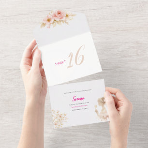 Flower Dreamy Soft Sweet 16 Birthday Invitation