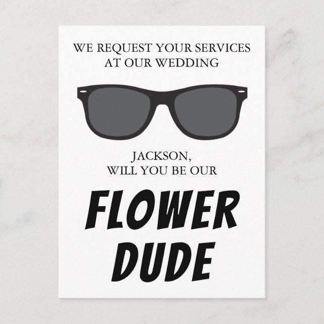Flower Dude Proposal Card Postcard (Front)
